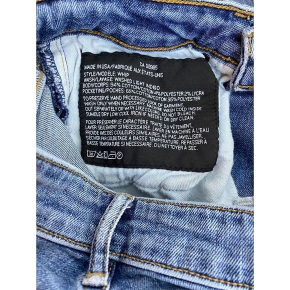 Alexander Wang Whip Mid Rise Skinny Jeans Washed Light Indigo Grunge Size 25 - Picture 11 of 12